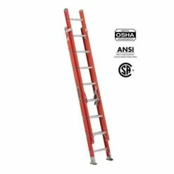 New ✨ LOUISVILLE FE3216 16 Ft. Fibreglass Multi-Section Extension Ladder With 300 Lb. Load Capacity Type IA Duty Rating 🥰