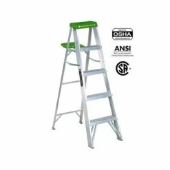 Discount 🧨 LOUISVILLE AS4005 5 Ft. Aluminium Step Ladder With 225 Lb. Load Capacity Type II Duty Rating 🌟