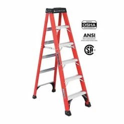 Best deal 💯 LOUISVILLE FS1406HD Heavy Duty Orange Fibreglass Step Ladder With 375 Lbs. Load Capacity Type IAA Duty Rating 💯