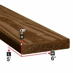 Best Sale 😉 1 In. X 6 In. X 5 Ft. Brown Pressure Treated Lumber 🔥