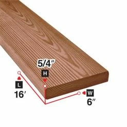 New 🔔 5/4 In. X 6 In. X 16 Ft. Brown Pressure Treated Lumber 🎉