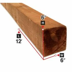 Cheapest ✔️ 6 In. X 6 In. X 12 Ft. Brown Pressure Treated Lumber ✨