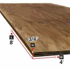 Outlet 🌟 3/4 In. X 4 Ft. X 8 Ft. Sienna Brown Pressure Treated Plywood ✔️