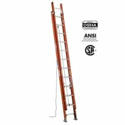 Discount ⭐ WERNER D6224-2CA 24 Ft. Fibreglass D-Rung Multi-Section Extension Ladder With 300 Lb. Load Capacity Type IA Duty Rating 🎁