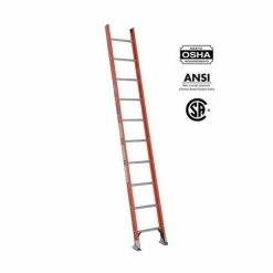 Discount 🤩 WERNER D6210-1CA 10 Ft. Fibreglass D-Rung Single Straight Ladder With 300 Lb. Load Capacity Type IA Duty Rating 🎁
