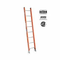 Outlet 👏 WERNER D6208-1CA 8 Ft. Fibreglass D-Rung Single Straight Ladder With 300 Lb. Load Capacity Type IA Duty Rating 🎉