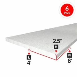 Best Sale 🔔 Amvic Envirosheet EN20S25004 2-1/2 In. X 4 Ft. X 8 Ft. Type-2 EPS Rigid Foam Board Insulation (6-Piece) ✨